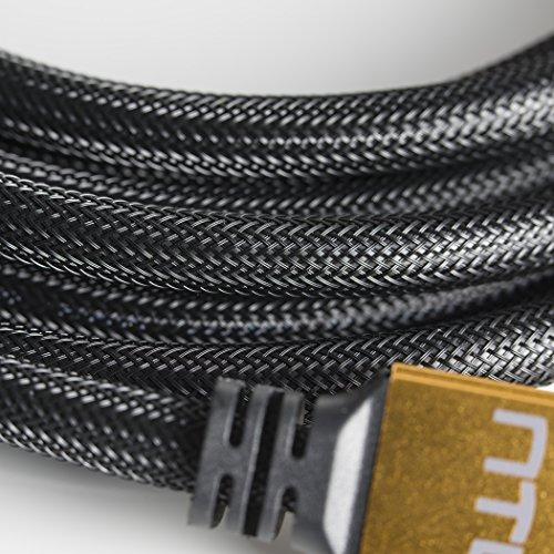 NTW NTW PURE PRO 4K HDMI Cable 12FT High Speed 18Gbps HDMI 2.0 Cable, 4K HDR, Ultra HD Cable 3D, 2160P, 1080P, Ethernet, Audio Return(ARC), Compatible PS5, PS4/3, UHD TV, Blu-ray, PC, Xbox, gold/black