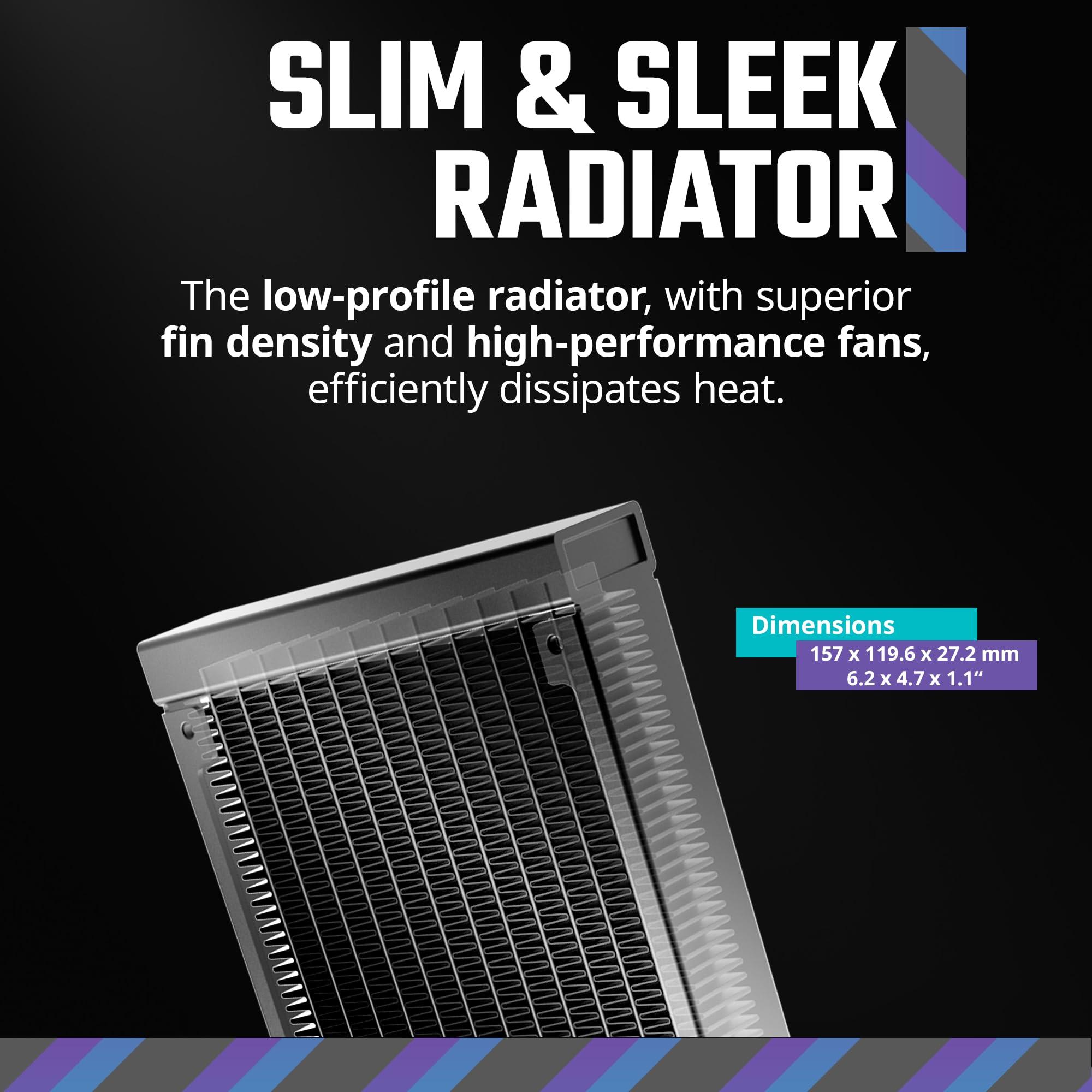 Cooler Master Cooler Master 120L Core Close-Loop AIO Liquid Cooler, R7|i5 Gen S Dual Chamber Pump, 120mm PWM, 120mm Radiator, White Lighting, AMD Ryzen AM5|4, Intel LGA 1851|1700 Platform