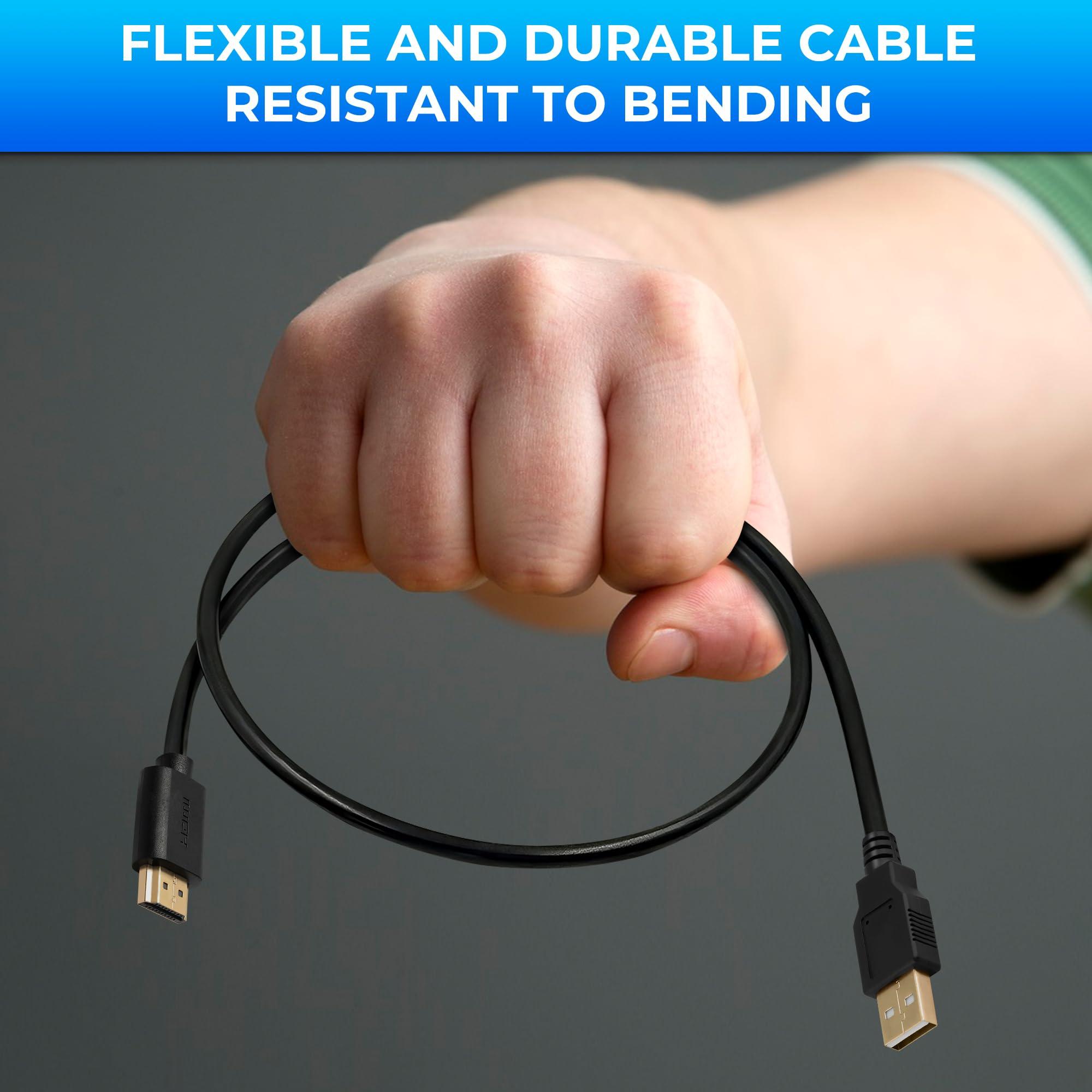 PIKTIME HDMI to USB Cable For Charging - 0.5m/1.64ft USB to HDMI Cable USB A to HDMI 2.0 Cable HDMI to USB Adapter HDMI USB Cable For Charge HDMI to USB Cord - USB Male to HDMI Male HDMI Cable to USB 2.0