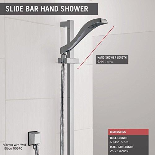 DELTA FAUCET Delta Faucet Dryden Single-Spray Touch-Clean Wall-Mount Slide Bar Hand Held Shower with Hose, Chrome 57051