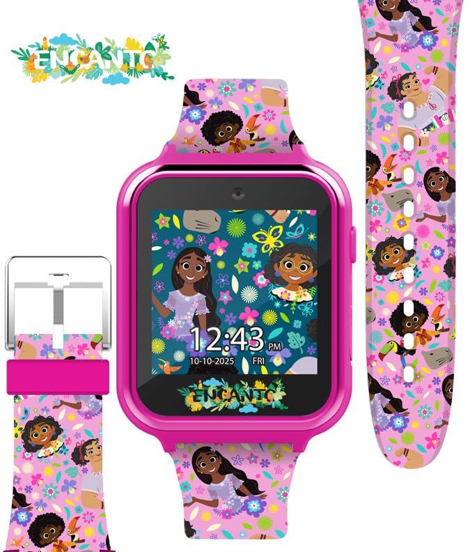 Accutime Disney Encanto Kids Smartwatch with Camera, Games, and Fitness Tracker Interactive Touchscreen Watch with Changeable Faces, Alarm, Voice Recorder, and Step Counter Fits Wrists 5.5" to 8"