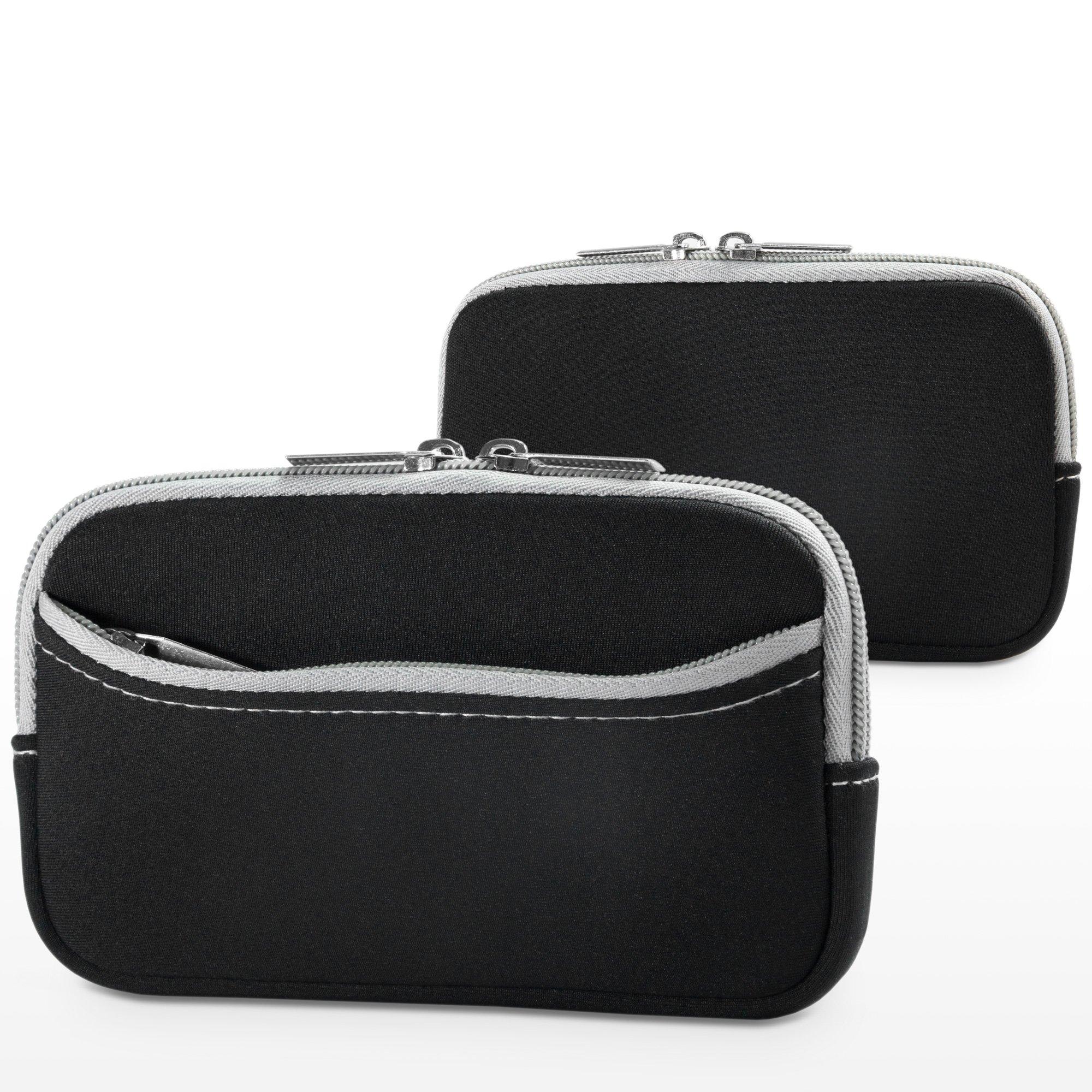 BoxWave BoxWave Case Compatible with GyroVu GVM-5004H-BP - SoftSuit with Pocket, Soft Pouch Neoprene Cover Sleeve Zipper Pocket - Jet Black with Grey Trim