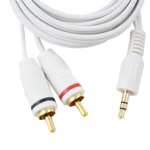 Wideskall Wideskall® 6 Feet 3.5mm Male to 2 RCA Male Stereo Audio Cable (White)