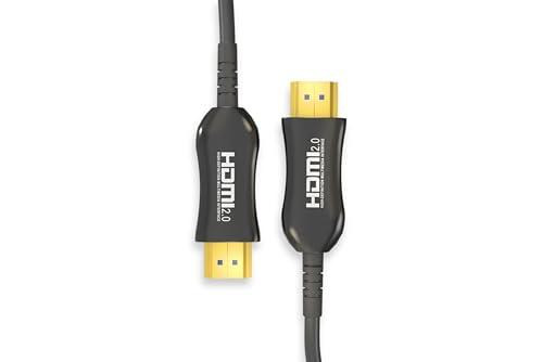 Cablelera Cablelera 4K UHD CMP HDMI Cable 2.0, Hybrid Active Optical Cable (AOC), 18Gbps Hyper Fast Long Distance Data Transmission, ARC, HDCP, NVIDIA, AMD, PS5, Xbox, Gaming, Movie, Plenum Rated, 100ft