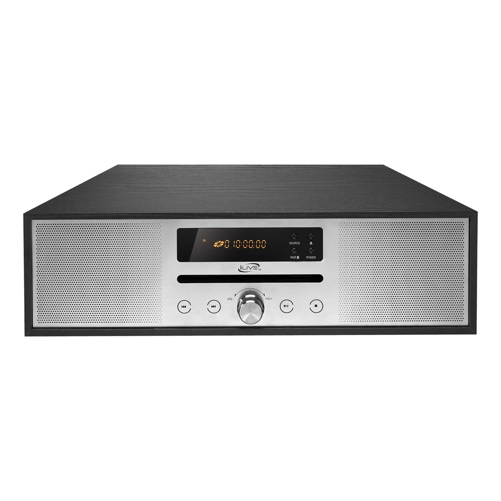 iLive iLive Bluetooth Home Music System with CD Player, Built in Stereo Speakers, Includes Remote, Black (IHB340B)