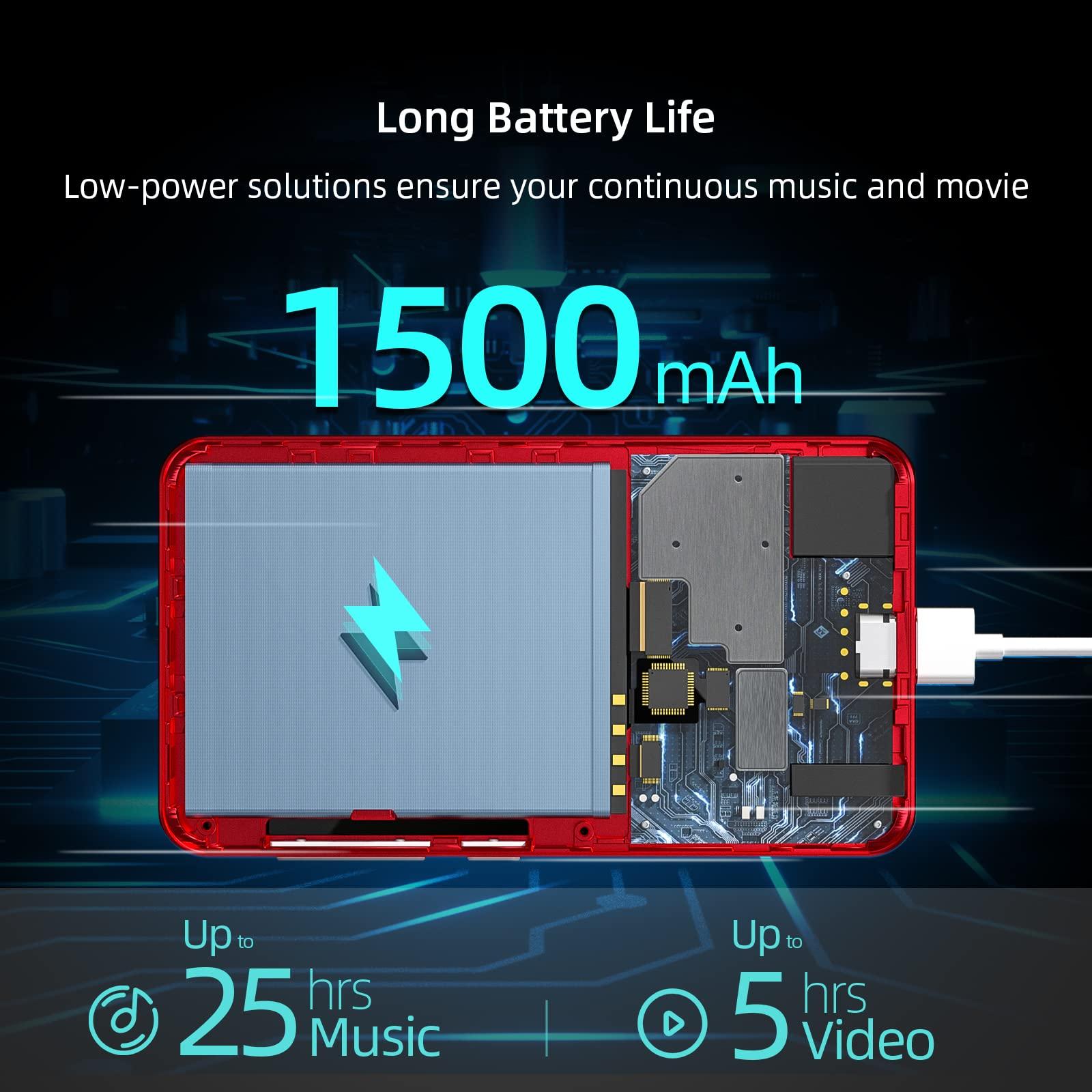 innioasis MP3 Player with Bluetooth and WiFi,MP3 Player with Spotify,Spotify Kids,Audible,Pandora,Amazon Music,4\" Music Player MP4 Up to 1TB(80GB,Red_Black)