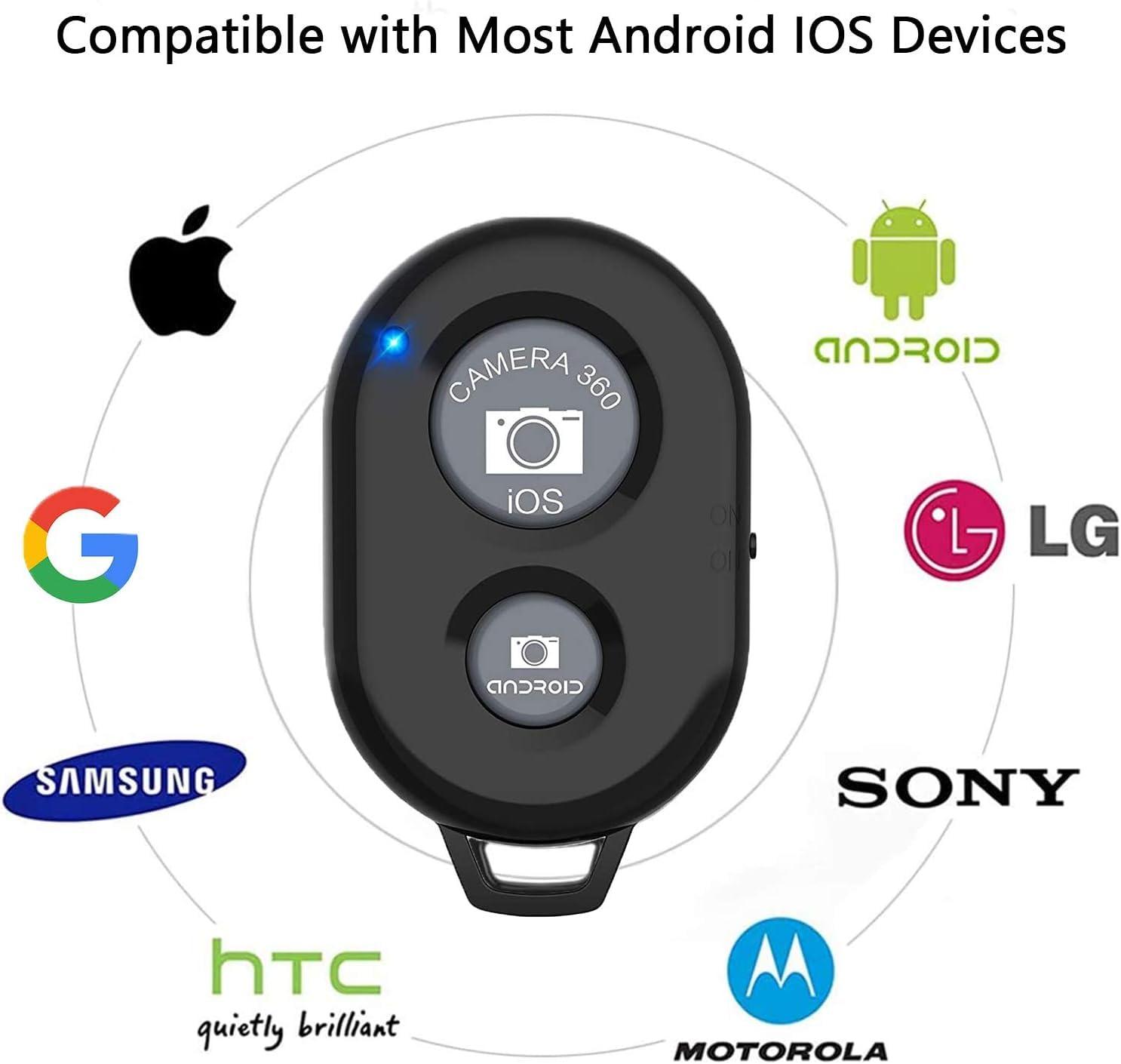 eCostConnection eCostConnection Wireless Remote Control Shutter Buttons for iPhone and Android Smartphones, 1, Black, Round with Microfiber Cleaning Cloth