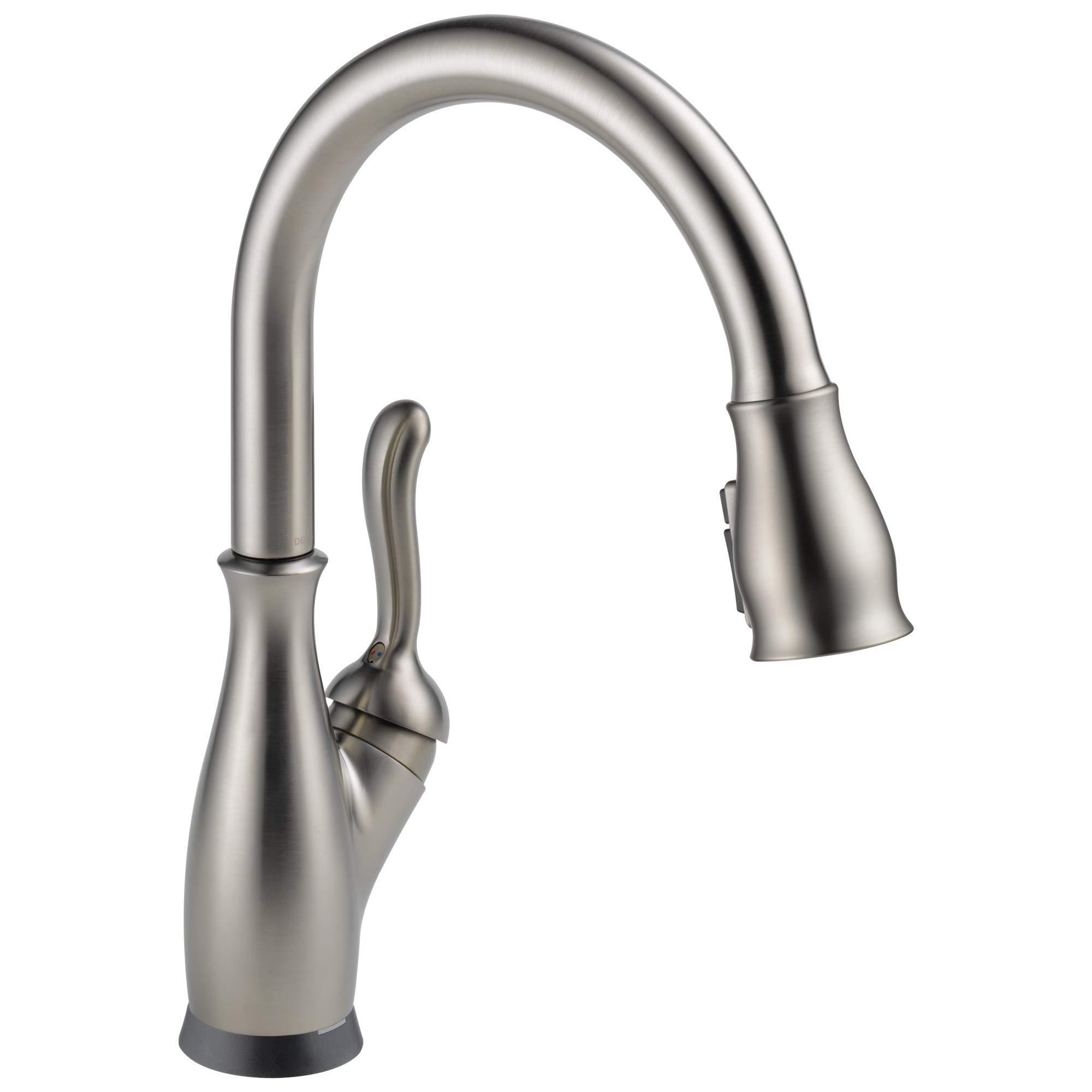 DELTA FAUCET Delta Faucet Leland Touch Kitchen Faucet Brushed Nickel, Kitchen Faucets with Pull Down Sprayer, Kitchen Sink Faucet, Touch2O Technology, SpotShield Stainless 9178T-SP-DST, Without Soap Dispenser