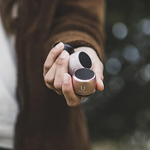 Fashionit Fashionit U Micro Speaker | Stylish Portable Wireless Bluetooth 5.0 with Built-in Mic & Remote Shutter | Perfect Little Speaker for Home, Parties, Travel! Small Device, Rich Sound | Gold