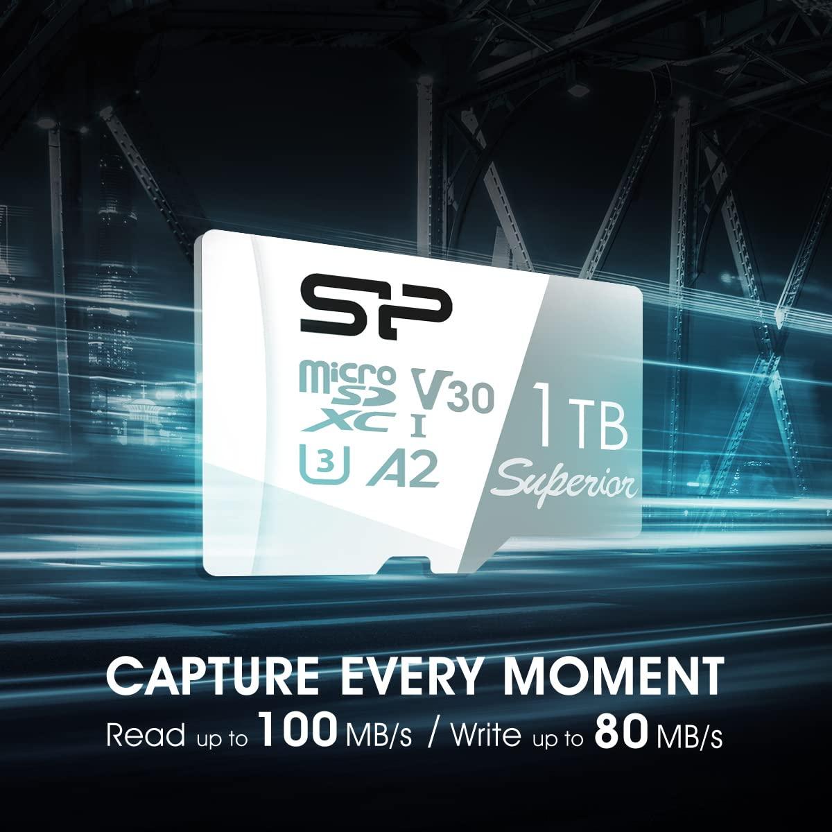 SP Silicon Power SP Silicon Power MicroSD 256GB (Nintendo Switch Operation Verified) 4K Compatible, UHS-I U3 V30 A2 Standard Ultra HD Maximum Speed 100MB/s SP256GBSTXDA2V20SP
