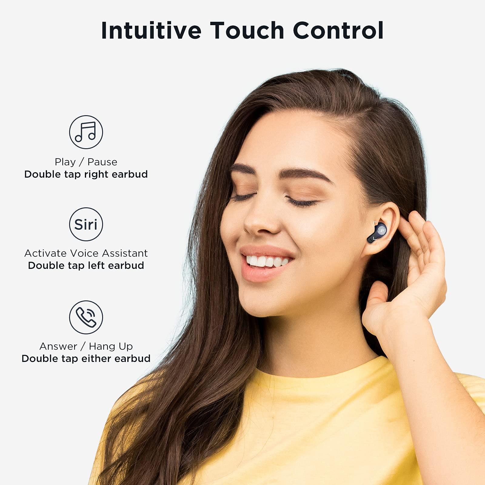 1MORE 1MORE PistonBuds Bluetooth Headphone 5.0 with 4 Built-in Mics ENC for Clear Call, True Wireless Earbuds,IPX4, 20H Playtime, HiFi Stereo in-Ear Deep Bass Headset, Black