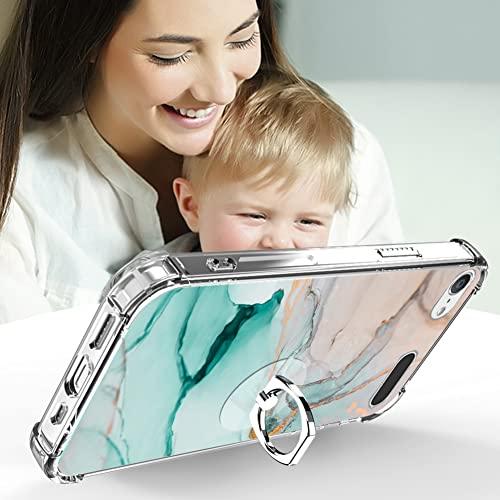 KANGHAR KANGHAR iPod Touch 7/6/5 Case, Marble Pattern with Screen Protector,Kickstand Ring Holder Soft TPU Bumper Shockproof Cover for iPod Touch 5th/6th/7th Generation