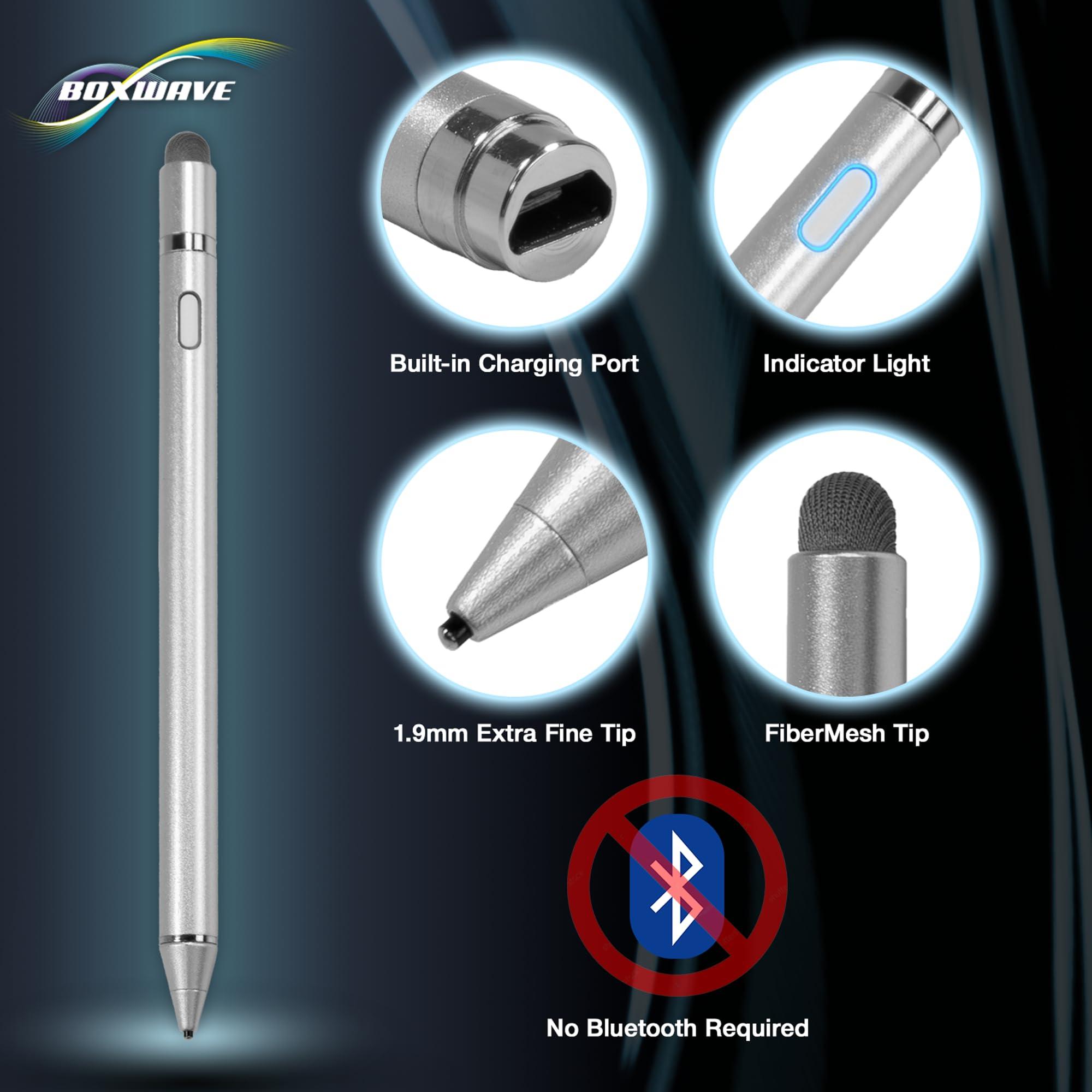 BoxWave BoxWave Stylus Pen Compatible with ASUS ZenBook 14 UX434FAC - AccuPoint Active Stylus, Electronic Stylus with Ultra Fine Tip - Metallic Silver
