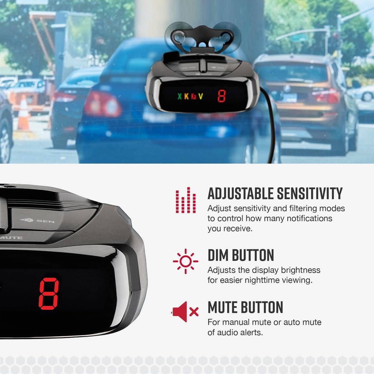 Cobra Cobra RAD 380 Laser Radar Detector – Long Range Detection, LaserEye Front and Rear Detection, IVT Filtering, Updateable Software, Adjustable Sensitivity, Digital Signal Processing, Black