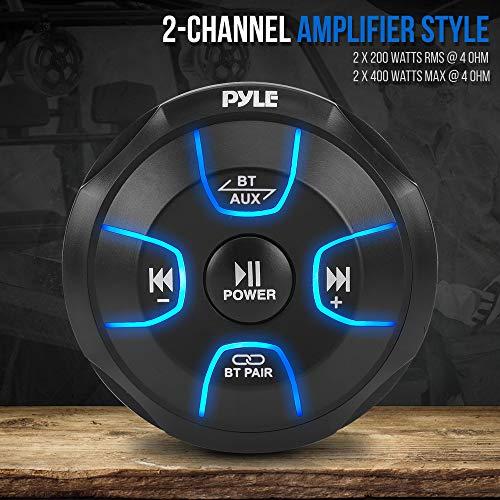Pyle Pyle 2-Way Waterproof Off Road Speakers - 4" 800W Active Passive Marine Grade Wakeboard Tower RGB Speakers System w/Bluetooth Controller, Full Range Stereo Speaker for ATV/UTV Jeep Boat PLUTV48KBTR