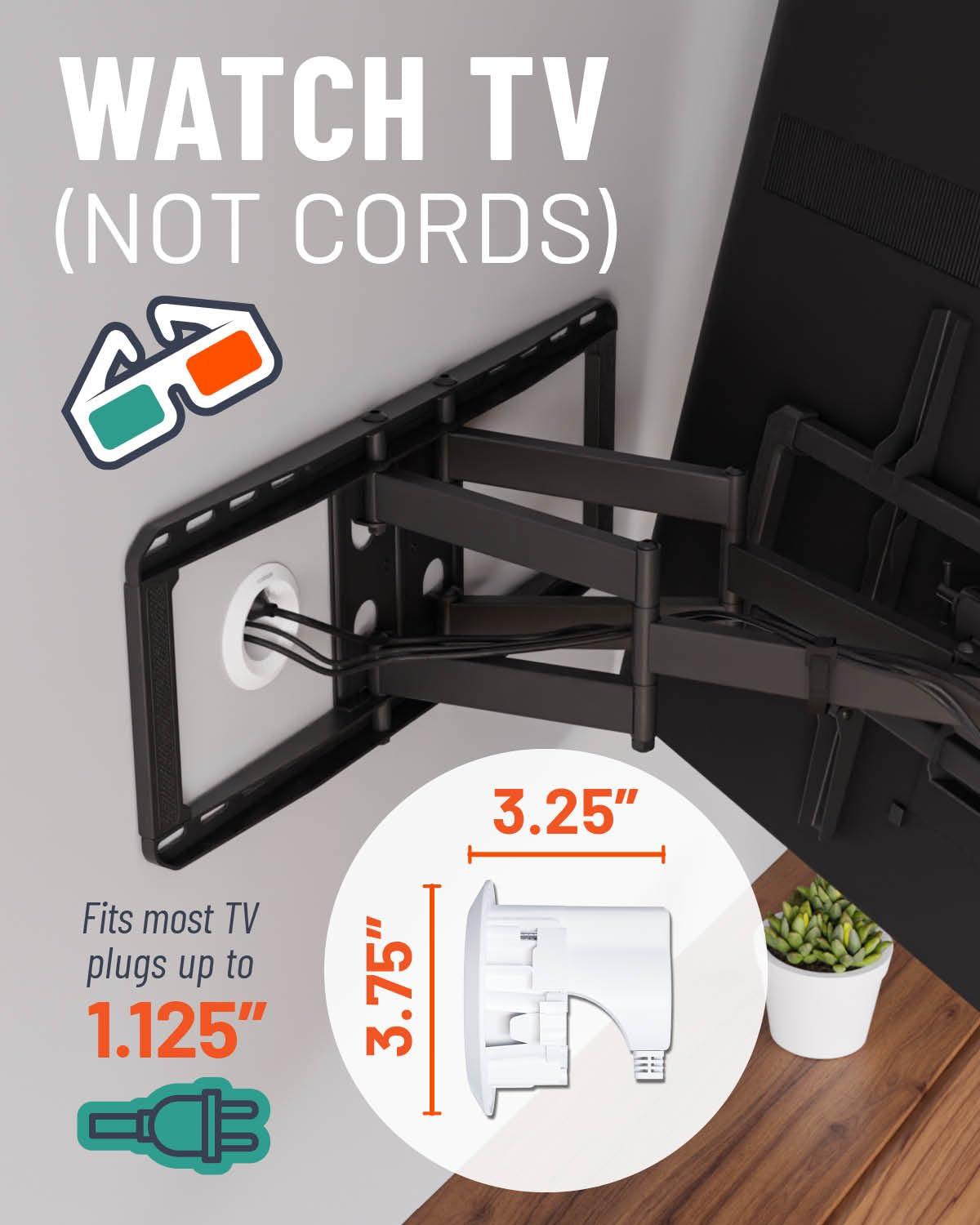 ECHOGEAR ECHOGEAR in-Wall Cable Management Kit - Includes Power & Low Voltage Cable Management - Hide TV Wires When Mounting A TV - Includes Hole Saw Drill Attachment for Easy Install