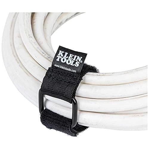 Klein Tools Klein Tools 450-600 Cable Organizer, Hook and Loop Cinch Strap Cable Ties, Includes Two 6-Inch, Two 8-Inch and Two 14-Inch Straps, Black