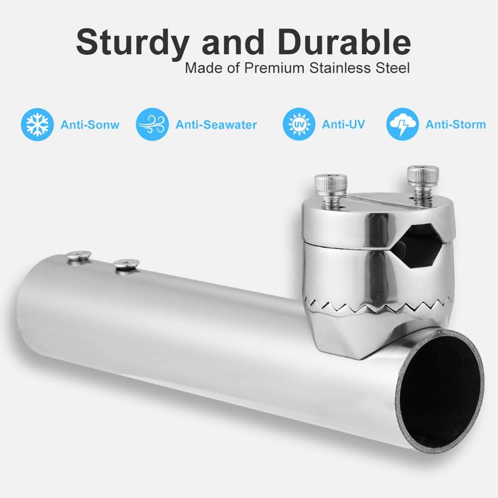 Bywen Bywen for Starlink Rv Mount,Stainless Steel Starlink Boat Railing Mount,Starlink Pole Mount,Starlink Pipe Adapter for RV Ladder, SailingBoat,Marine,Yacht,Car roof Rack Rai(for 0.75inch-1inch Rail)