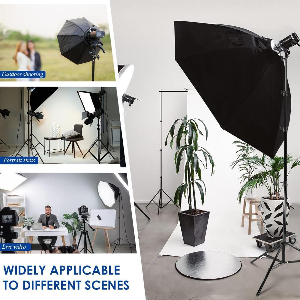 Impact Impact Link Interlocking Air-Cushioned Light Stand (7.9') - Heavy Duty 3-Section Light Stand for Photography, 8.8 lb Capacity, 5/8" Baby Pin, 3/8"-16 Thread for Studio Lighting, LED, Ring Lights