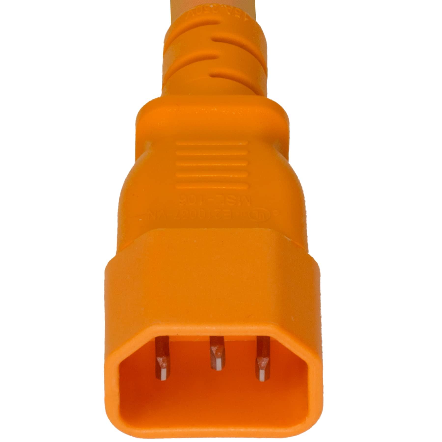 World Cord Sets, Inc World Cord Sets 6 Foot IEC 60320 C14 to C15 High Temperature Equipment 15 Amp Power Cable (Orange)