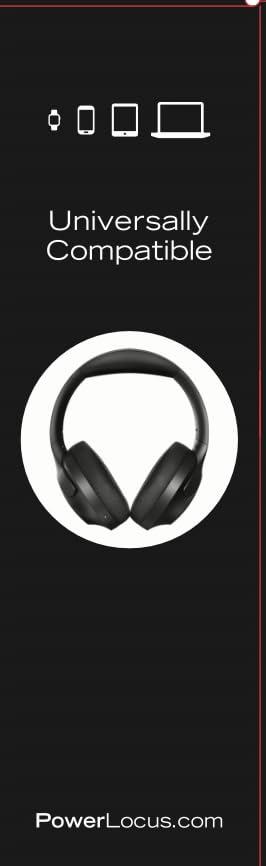 PowerLocus PowerLocus Bluetooth Headphones Over Ear, 50H Playtime with 4 EQ Modes Wireless Headphones with Microphone, HiFi Stereo Deep Bass, Soft Ear Cups, Foldable Lightweight Headset for Travel/Office/Workout