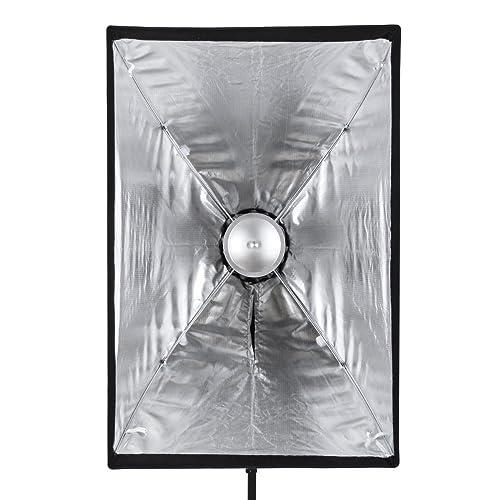 Glow Glow EZ Lock 24x36 Quick Strip Rectangular Bowens Mount Softbox Lighting Kit with External, Internal Diffusers, Deflector Disk and Eggcrate Grid, Folding Softbox for Photography Studio Lighting