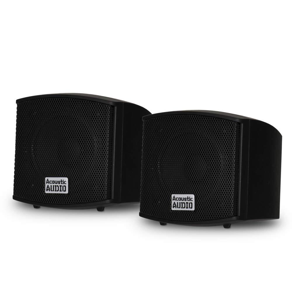 Acoustic Audio by Goldwood Acoustic Audio AA321B Mountable Indoor Speakers 400 Watts Black Bookshelf Pair