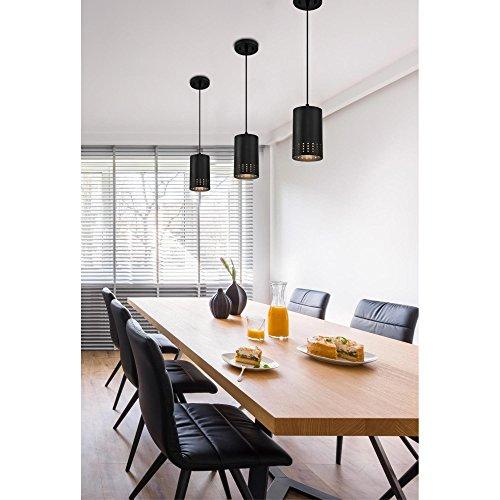 Westinghouse Lighting Westinghouse 6356600 Contemporary One-Light Adjustable Perforated Cylindrical Metal Shade, Black Finish Mini Pendant