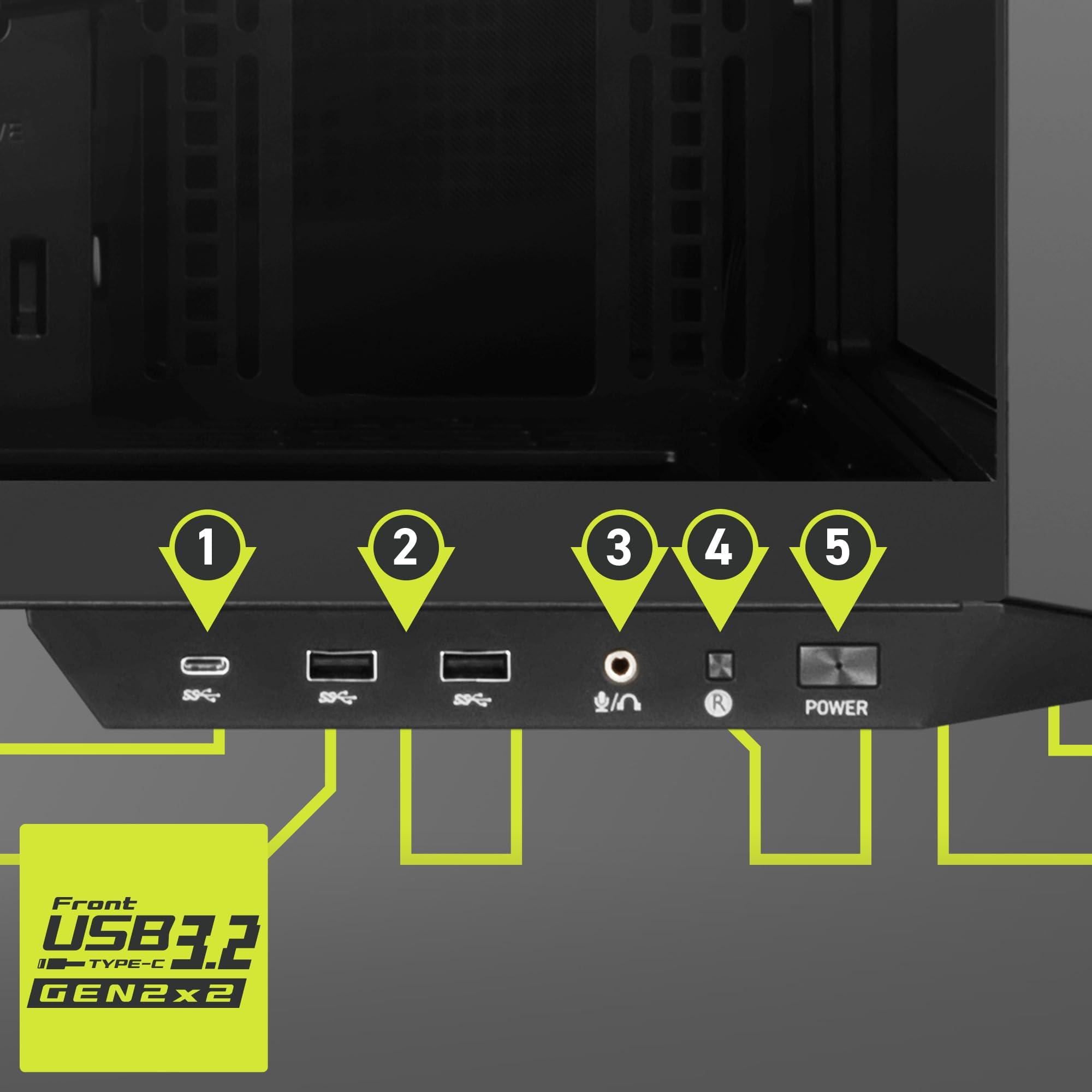 MSI MSI MAG PANO 100L PZ - Premium Mid-Tower Gaming PC Case - Tempered Glass Side Panel - Liquid Cooling Support up to 360mm Radiator - Vented Front Panel