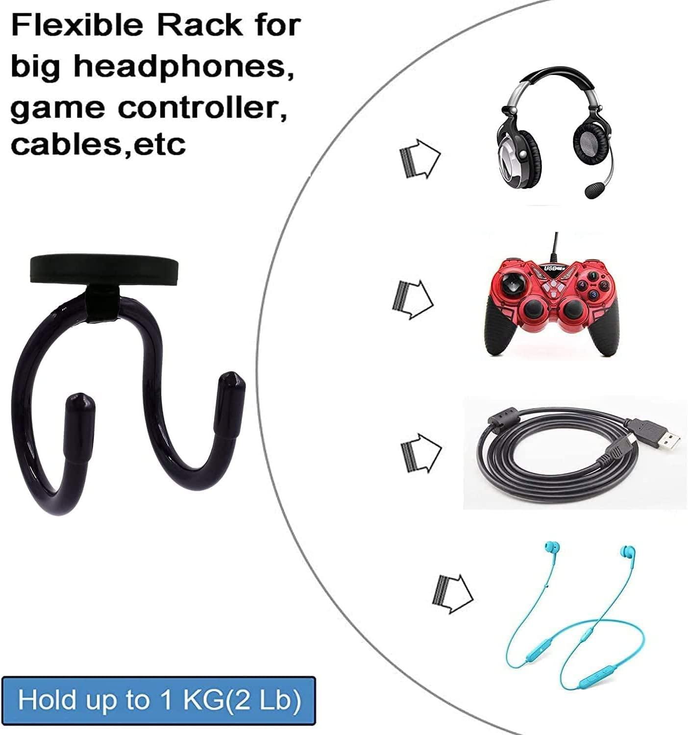 AUXPhome AUXPhome Magnetic Headset Holder up to 1 kg(2 lbs), Adjustable Headphone Holder Headphone Hanger Stand Headphone Hook for Computer/Gaming Headsets, Headphone - No Headsets