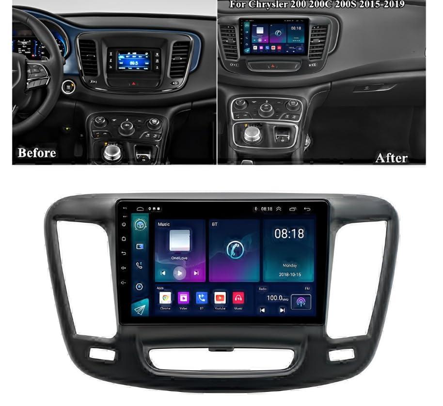 corfhy Car Audio Carplay Radio Car Multimedia Player Portable Wireless Car Stereo Car Backup Camera Infotainment System for Car 9In Stereo Radio GPS Navigation Compatible for 200 200C 200S 2015-2019