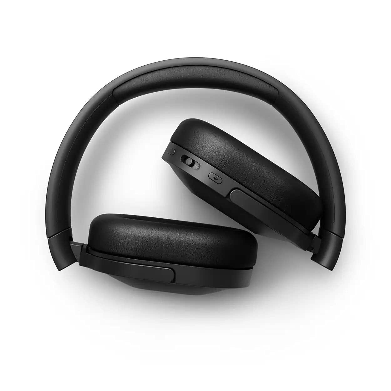 PHILIPS Philips Active Noise Cancelling Headphones Wireless Bluetooth Flat Folding Lightweight Over Ear Wireless Headphones w/Multipoint Bluetooth Connection 30h Playtime with Deep Bass