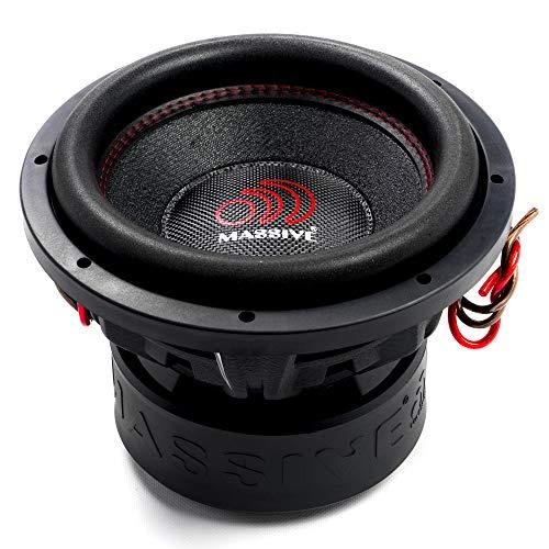 Massive Audio Massive Audio SUMMOXL104-10 Inch Car Audio Subwoofer, High Performance Subwoofer for Cars, Trucks, Jeeps - 10" Subwoofer 1500 Watt RMS, 3000w MAX Dual 4 Ohm, 3 Inch Voice Coil. Sold Individually