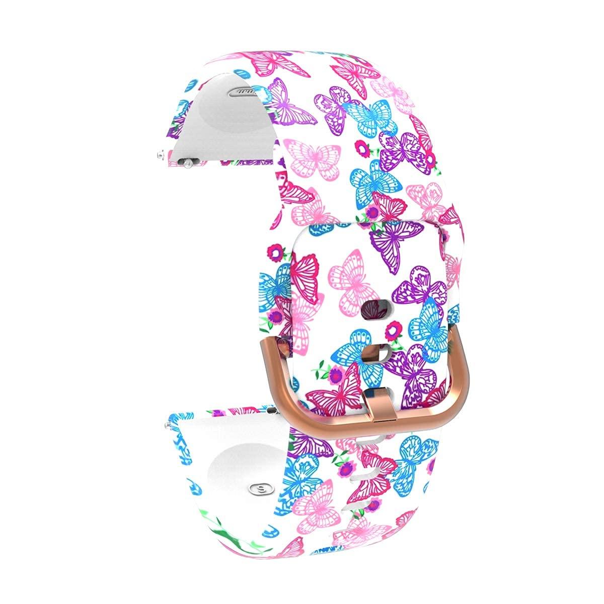 E ECSEM ECSEM Bands Compatible with Popglory Smart Watch Band P22 Pattern Breathable Silicone Wristband Sport Straps Replacement Band for Popglory P22