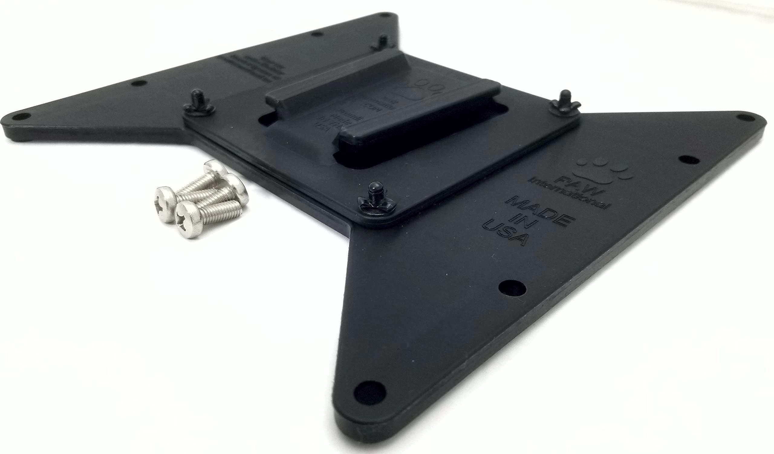 PAW PAW International 200x200mm & 200x100mm VESA Polymer Adapter Plate with PAW Polymer RV TV Bracket Attached | use with Polymer Wall Mount, Sold Separately | Includes M6 Screws
