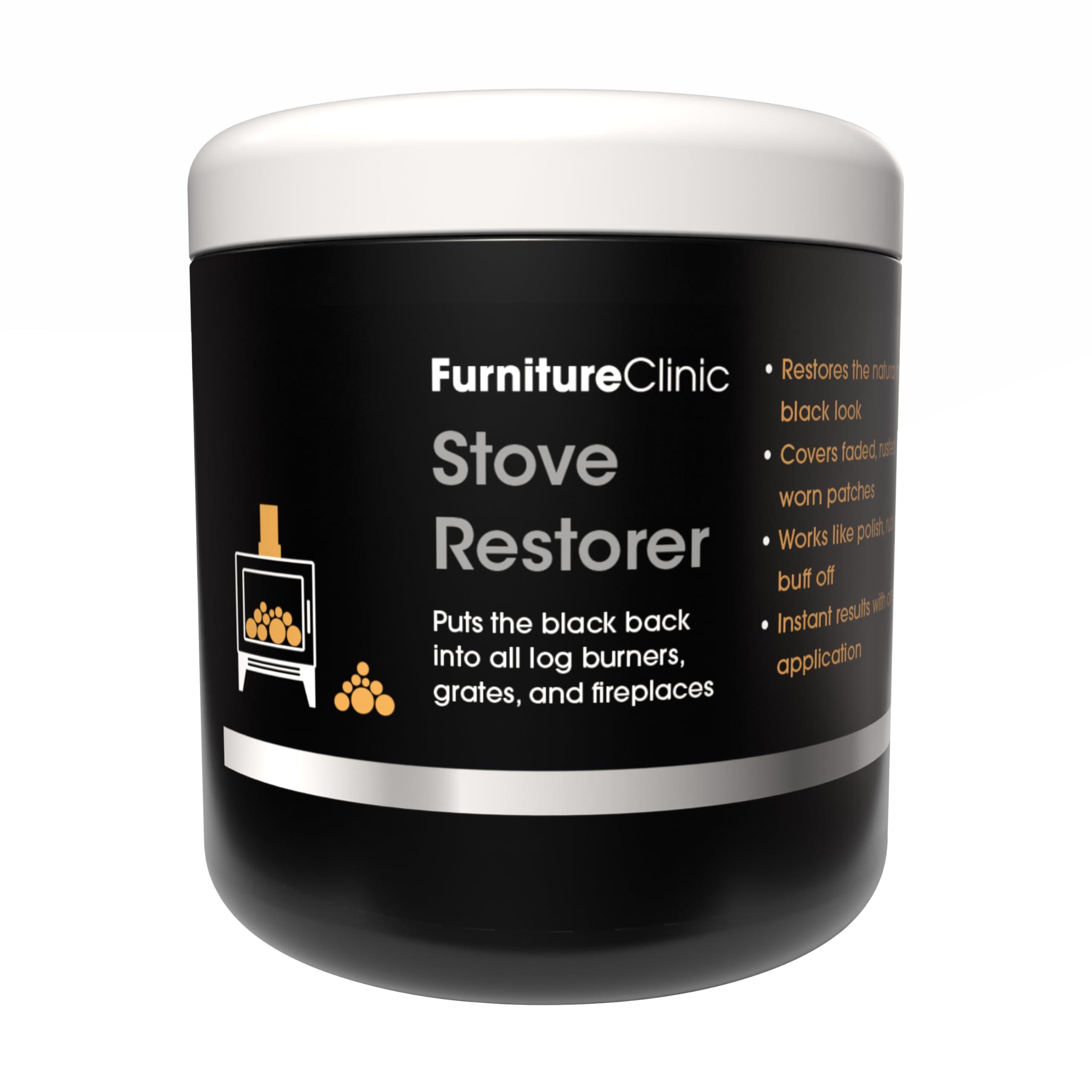 Furniture Clinic Furniture Clinic Stove Restorer | Matte Black High Heat Paint | Restores and Protects Cast Iron | For use on Log Burners, Grates, & Fireplaces | 8.5oz / 250ml