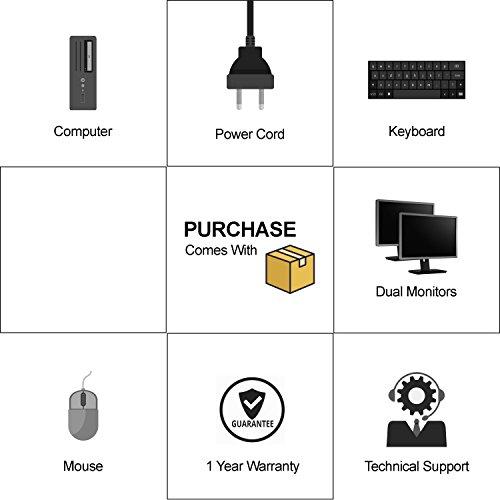 HP HP Elite Desktop Computer, Intel Core 2 Duo 2.9 GHz, 8 GB RAM, 1 TB SATA HDD, Keyboard & Mouse, WiFi, Dual 22in LCD Monitors (Brands Vary), DVD, Windows 10, (Renewed)