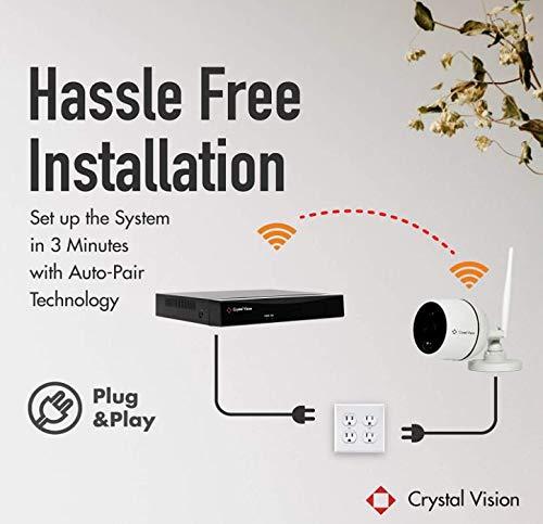 Crystal Vision Technology (New Upgraded Ver.) [8CH] Crystal Vision 1080P Full HD Wireless Surveillance System NVR CCTV w/ 2TB HDD, 2 x Audio Cameras & 4 x 3 Mega Pixel Cameras w/WiFi w/Repeater