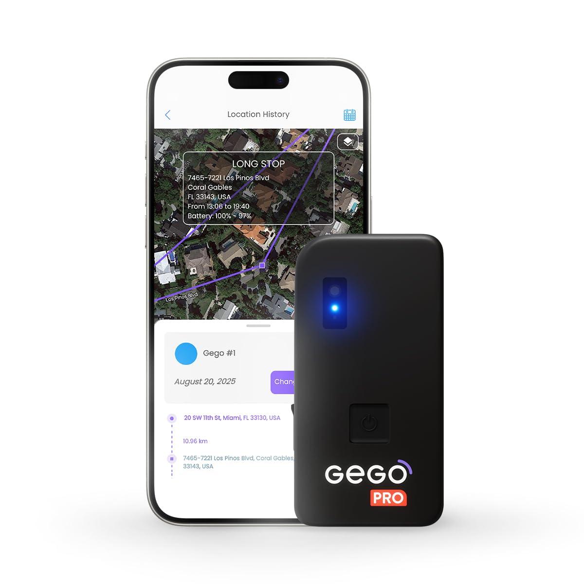 GEGO GEGO PRO GPS Car Tracker 4G LTE Real-Time Tracking for Vehicle, Truck, Assets | WiFi, GSM, Bluetooth | App Alerts, Anti-Theft, Location History (Subscription Needed)