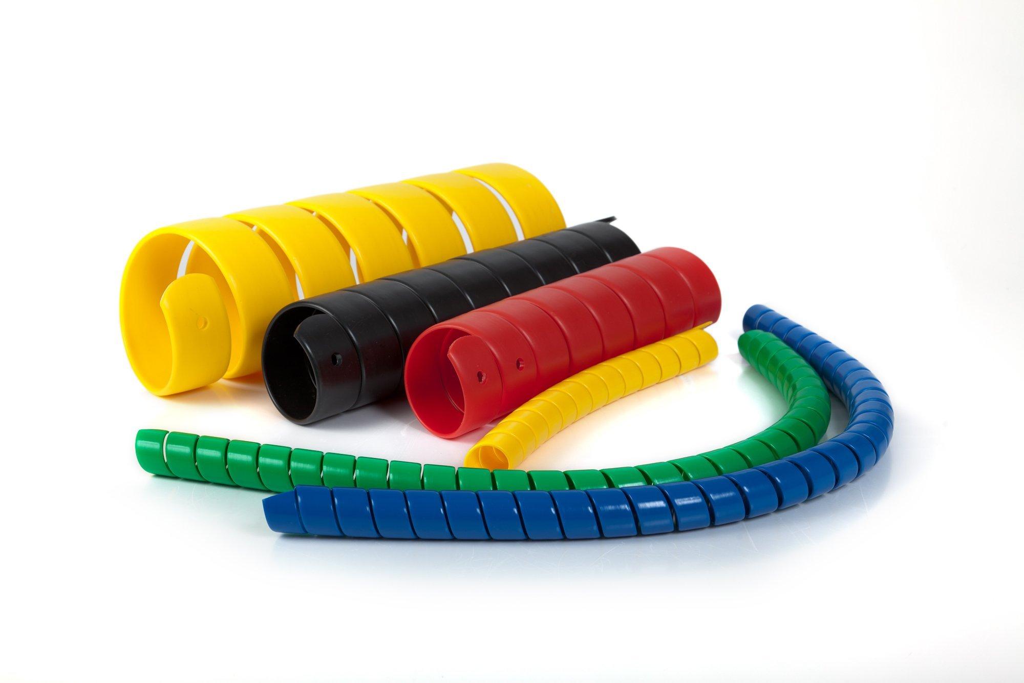 Safe-Spiral Caplugs SPSS Series  Plastic Safeplast Safe-Spirals, Spiral Wrap Hose & Cable Protector, Yellow HD-PE, 4.375\" OD x 50\' L Hydraulic & Pneumatic Hoses, Construction, Manufacturing, Auto (110C50Ye)