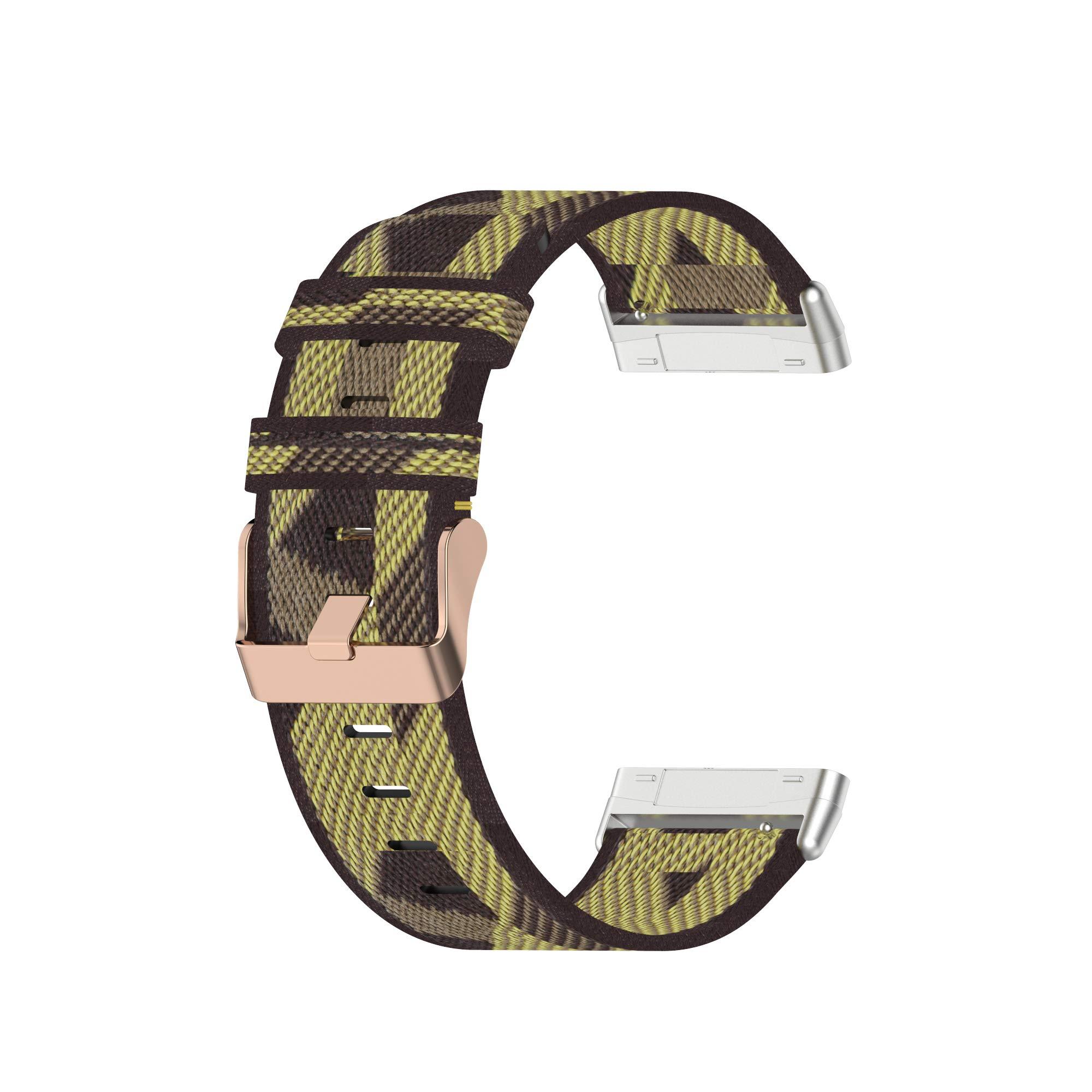 E ECSEM Bands Compatible for Fitbit Versa 4/Versa 3/Sense/Sense 2 Soft Woven Fabric Breathable Accessories Strap Replacement Wristband Women Men for Versa 4 Smart Watch