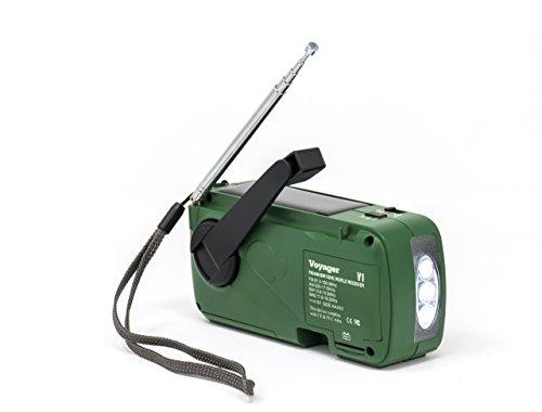 Kaito Kaito V1 Voyager Solar/Dynamo AM/FM/SW Emergency Radio with Cell Phone Charger and 3-LED Flashlight, Green