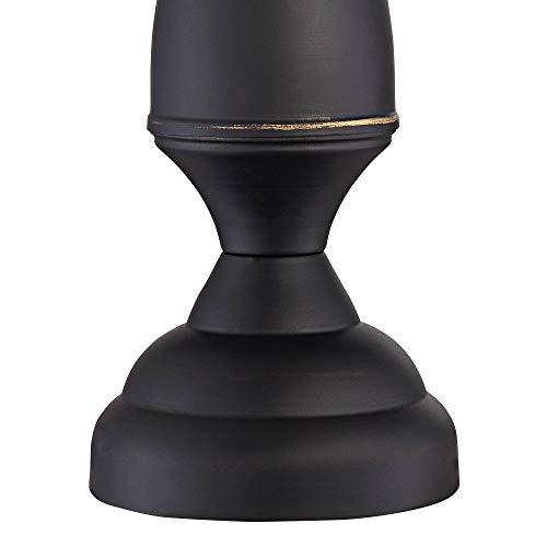 Regency Hill Regency Hill Ben Farmhouse Traditional Table Lamps 25" High Full Size Set of 2 Dark Bronze Brown Metal Beige Linen Drum Shade Decor for Living Room Bedroom House Bedside Nightstand Home Office