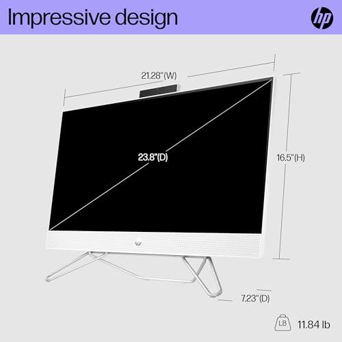 HP HP 24 inch All-in-One Desktop PC, FHD Display, Intel Core i5-1235U, 8 GB SDRAM, 256 GB SSD, Intel UHD Graphics, Windows 11 Home, 24-cb1210 (2024)