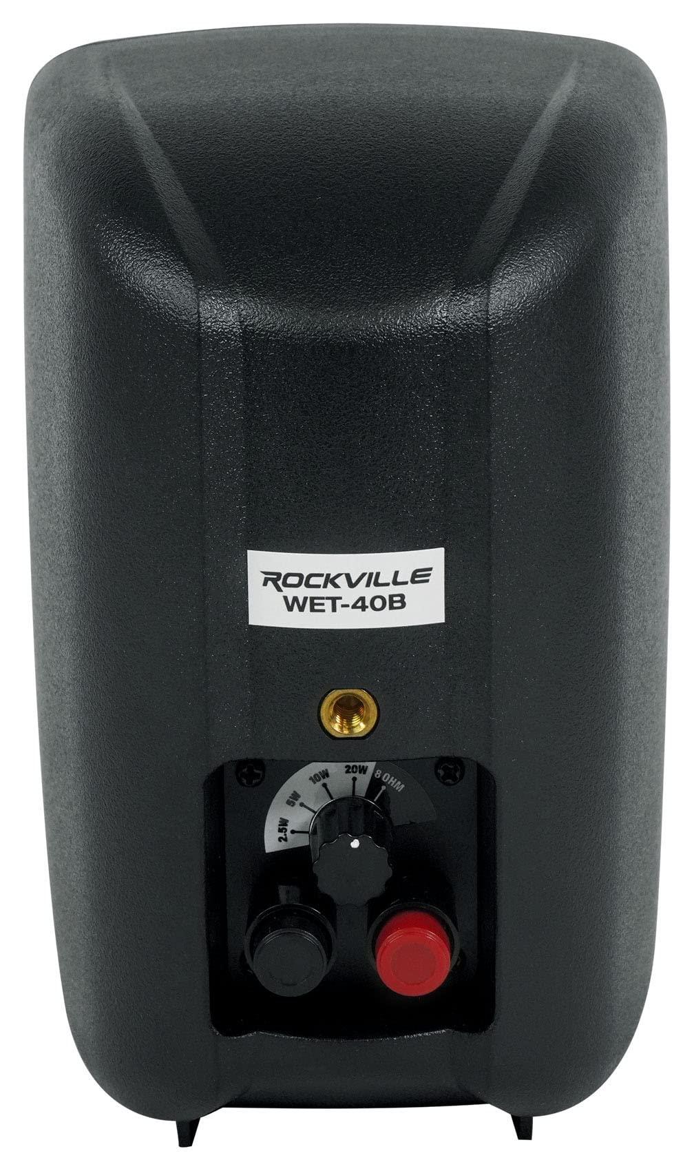Rockville Rockville RCS180-6 180 Watt 6 Zone 70v Commercial/Restaurant Amplifier/Bluetooth Bundle with (6) WET-40B 4\" Wall Speakers Black Swivel
