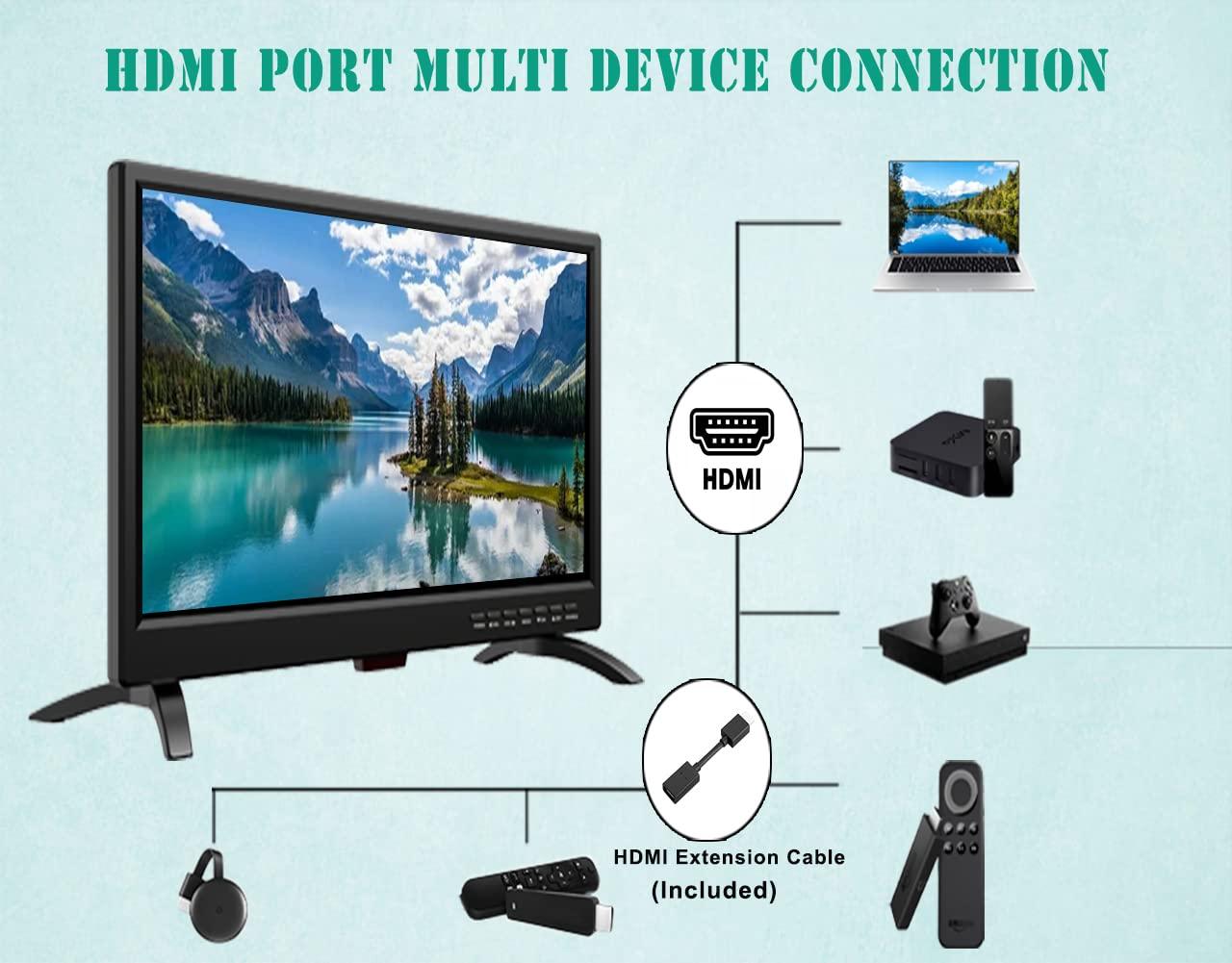 Feihe Feihe 19 Inch TV, LED Widescreen TV with Digital ATSC Tuners HDMI/VGA/RCA/USB, 19 Inch Flat Screen TV w/Built in Dual Speakers for Kitchen and RV Camper(2023 Model)