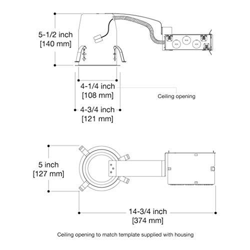 HALO HALO H995RICAT LED Recessed Lighting Housing for Remodel Ceiling, T24, Insulation Contact, Air-Tite, Aluminum, 4 in., Silver