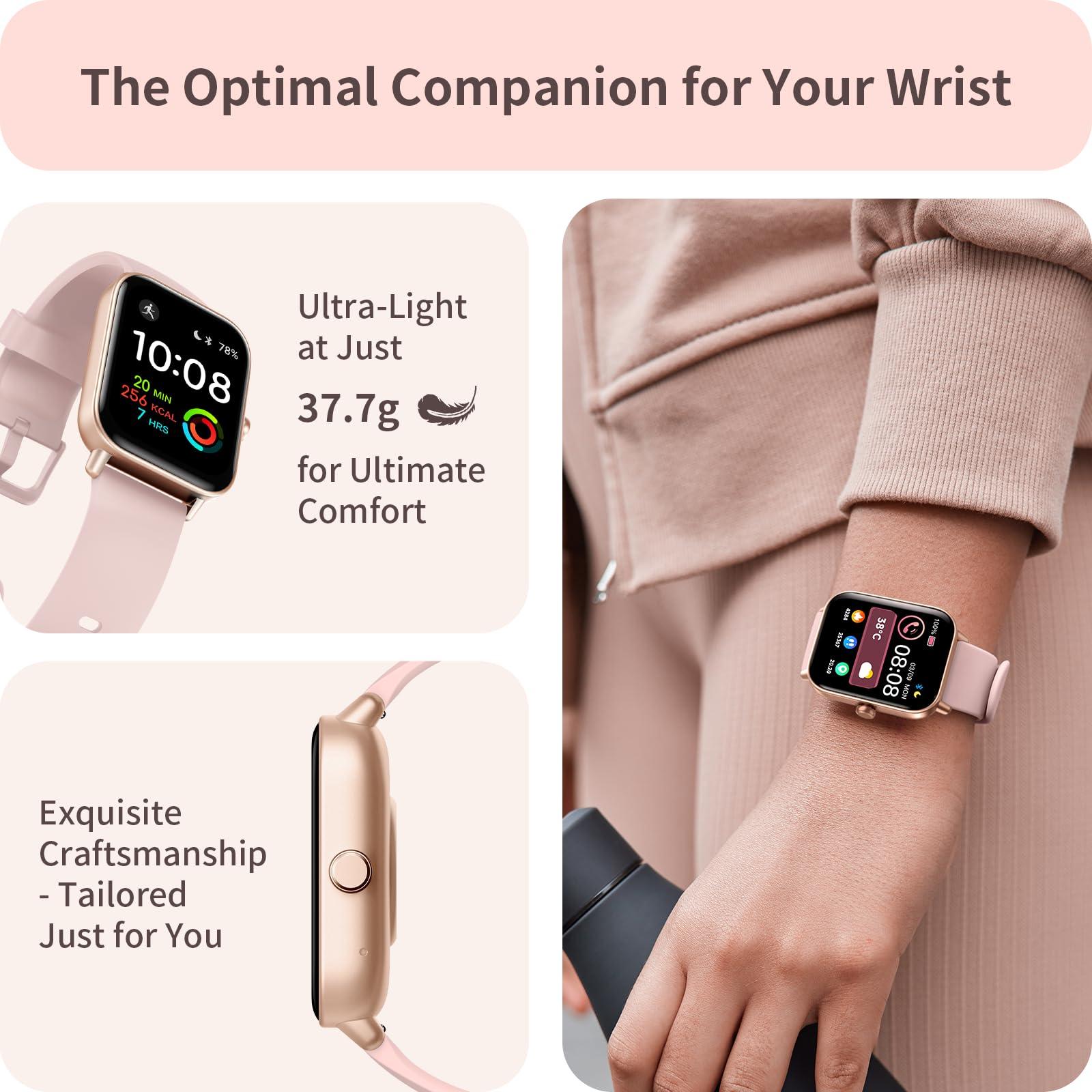 Yoever Yoever Smart Watch for Women iPhone & Android, 1.8" Smartwatch with Bluetooth (Answer/Makes) Built-in Alexa, Fitness & Sleep Tracker with 110+ Sport Modes, Heart Rate/SpO2 Monitor, IP68 Waterproof