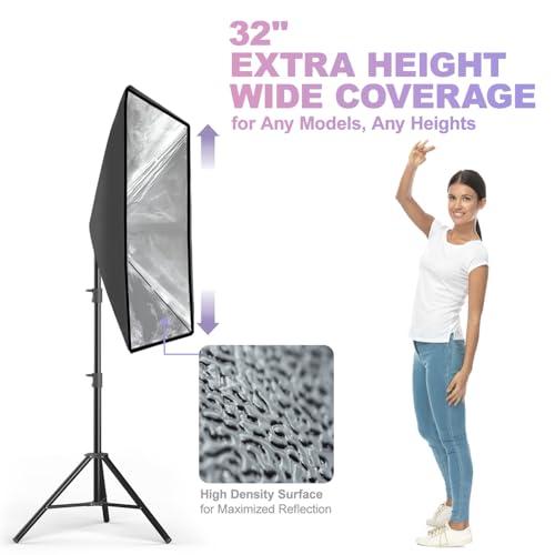 LS LIMO STUDIO LIMOSTUDIO LimoStudio (LED Super Bright) 3400W Output Remote Control, 22 x 32 inch Softbox Continuous Lighting Kit, 3000K-5500K Adjustable Color & Brightness, 12600 Lumen, 95>CRI, Soft Box Diffuser, AGG3214