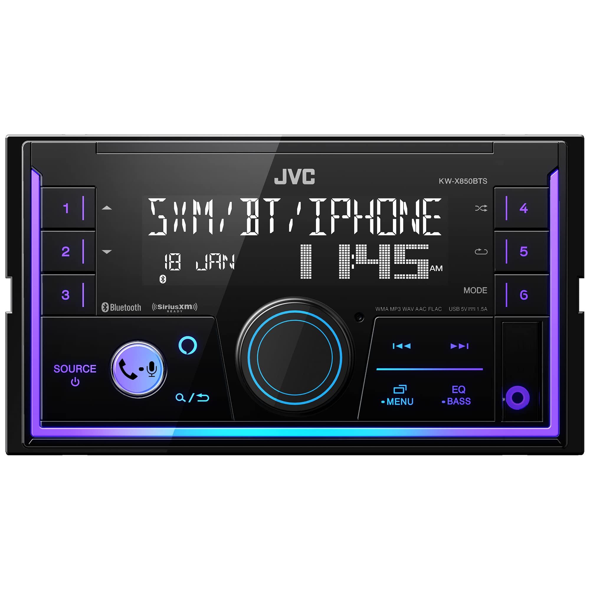 JVC JVC KW-X850BTS Bluetooth Car Stereo Digital Media Receiver with USB Port, AM/FM Radio, MP3 Player, Amazon Alexa, Android, iPhone, Double DIN, 13-Band EQ (Renewed)
